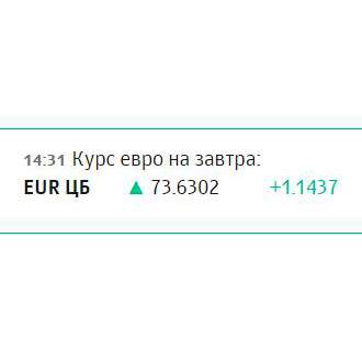 Эртең евронун курсу 1,14 рублга жогорулады...